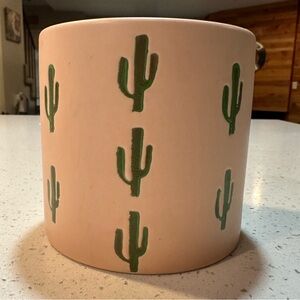 Planter with cactus design - gently used.